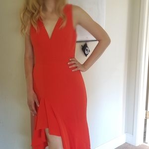 Orangy red cocktail dress size 4